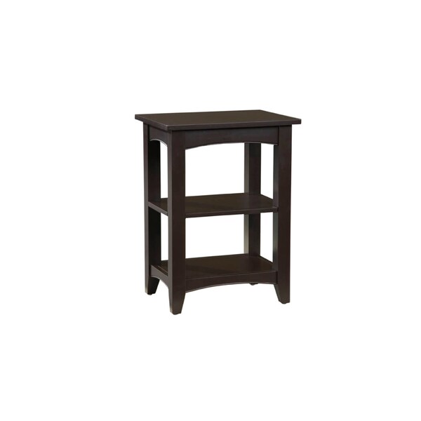 Alaterre Furniture Shaker Cottage 2 Shelf End Table, Chocolate ASCA02CL - main